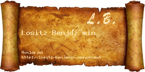 Lositz Benjámin névjegykártya